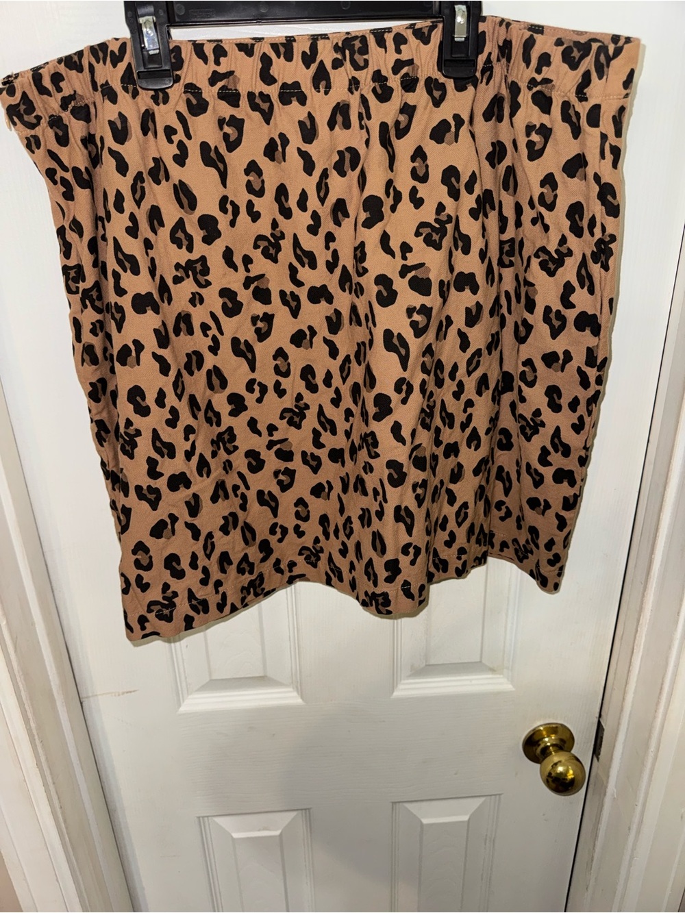 Leopard Print Mini Skirt - Tan and Black